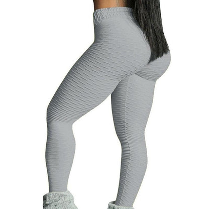Stevvex soft push up leggings grey high waist with ribbed texture for tummy control gym tights on Tampa Home & Garden Store