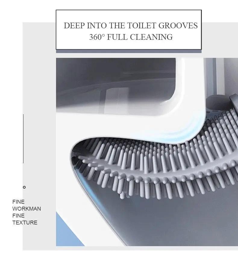 Soft Silicone Toilet Brush With Wall Mount Holder