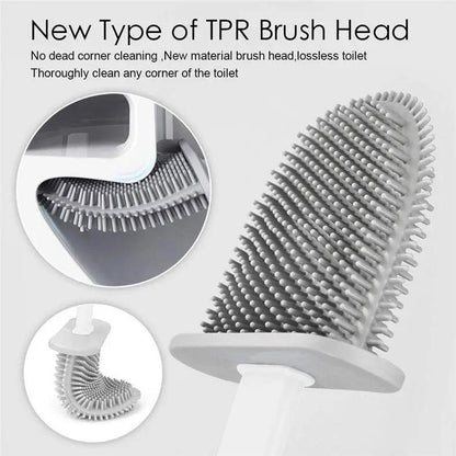 Soft Silicone Toilet Brush With Wall Mount Holder