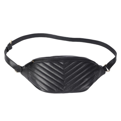 Soft Lambskin Embroidered Waist Bag – Leather Belt Bag for Women