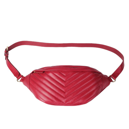 Soft Lambskin Embroidered Waist Bag – Leather Belt Bag for Women