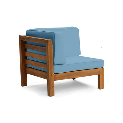 Elegant Acacia Wood and V Shape Sofa Set