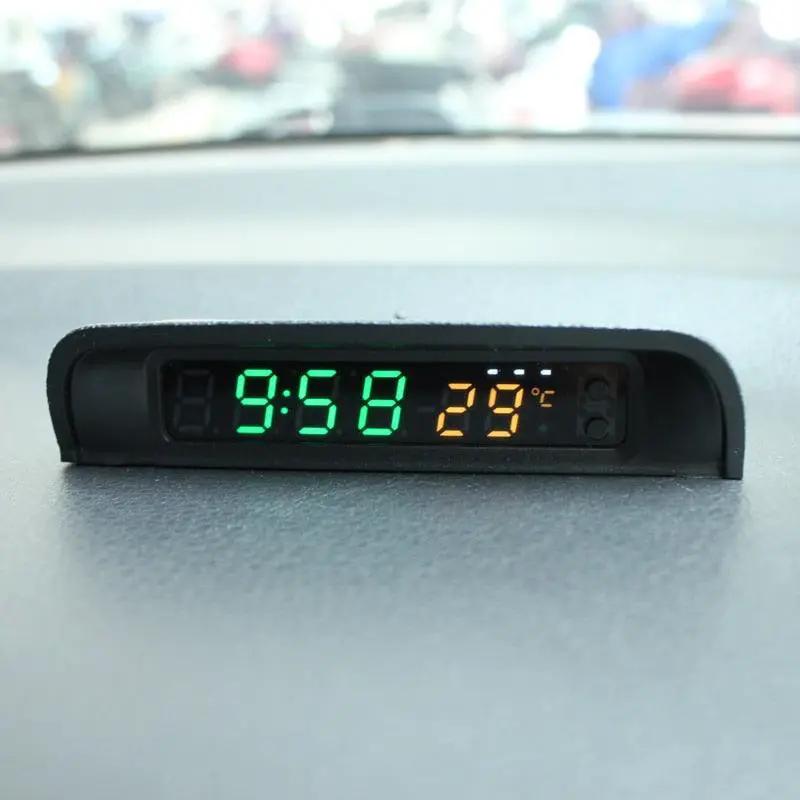 Solar Car Digital Clock With Temperature Display