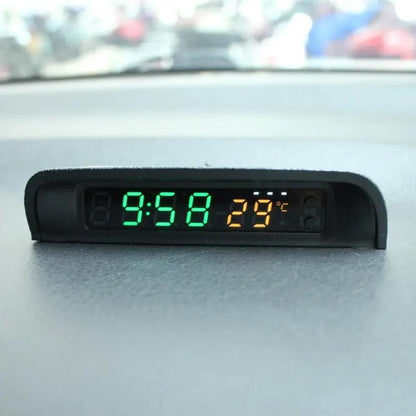Solar Car Digital Clock With Temperature Display