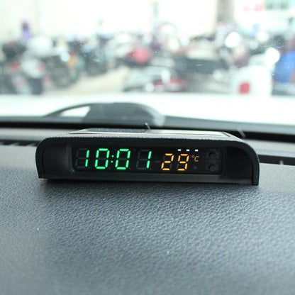 Solar Car Digital Clock With Temperature Display
