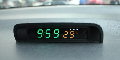 Solar Car Digital Clock With Temperature Display