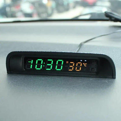 Solar Car Digital Clock With Temperature Display