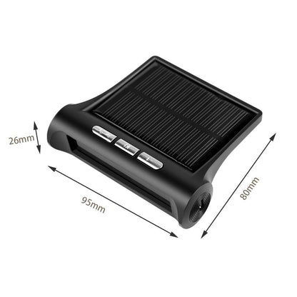 Stevvex solar car clock with solar panel top, black body and three chrome buttons on Tampa Home & Garden Store