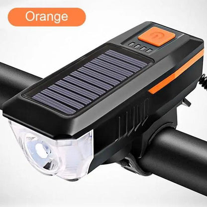Solar Rechargeable Bike Front Light and Bell