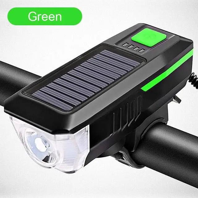 Solar Rechargeable Bike Front Light and Bell