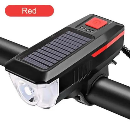 Solar Rechargeable Bike Front Light and Bell
