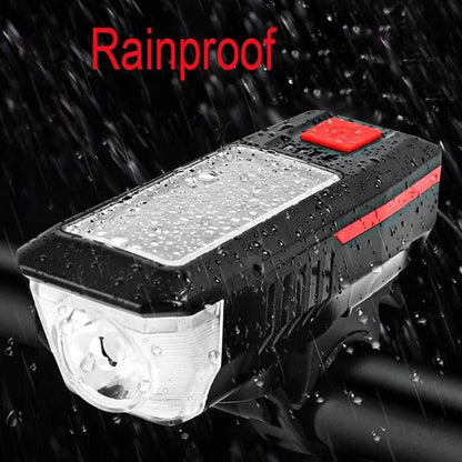 Solar Rechargeable Bike Front Light and Bell