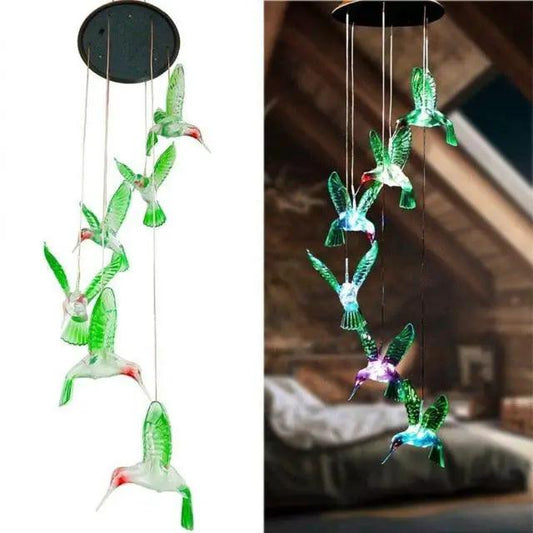 Solar Butterfly Wind Chime With Changing LEDs