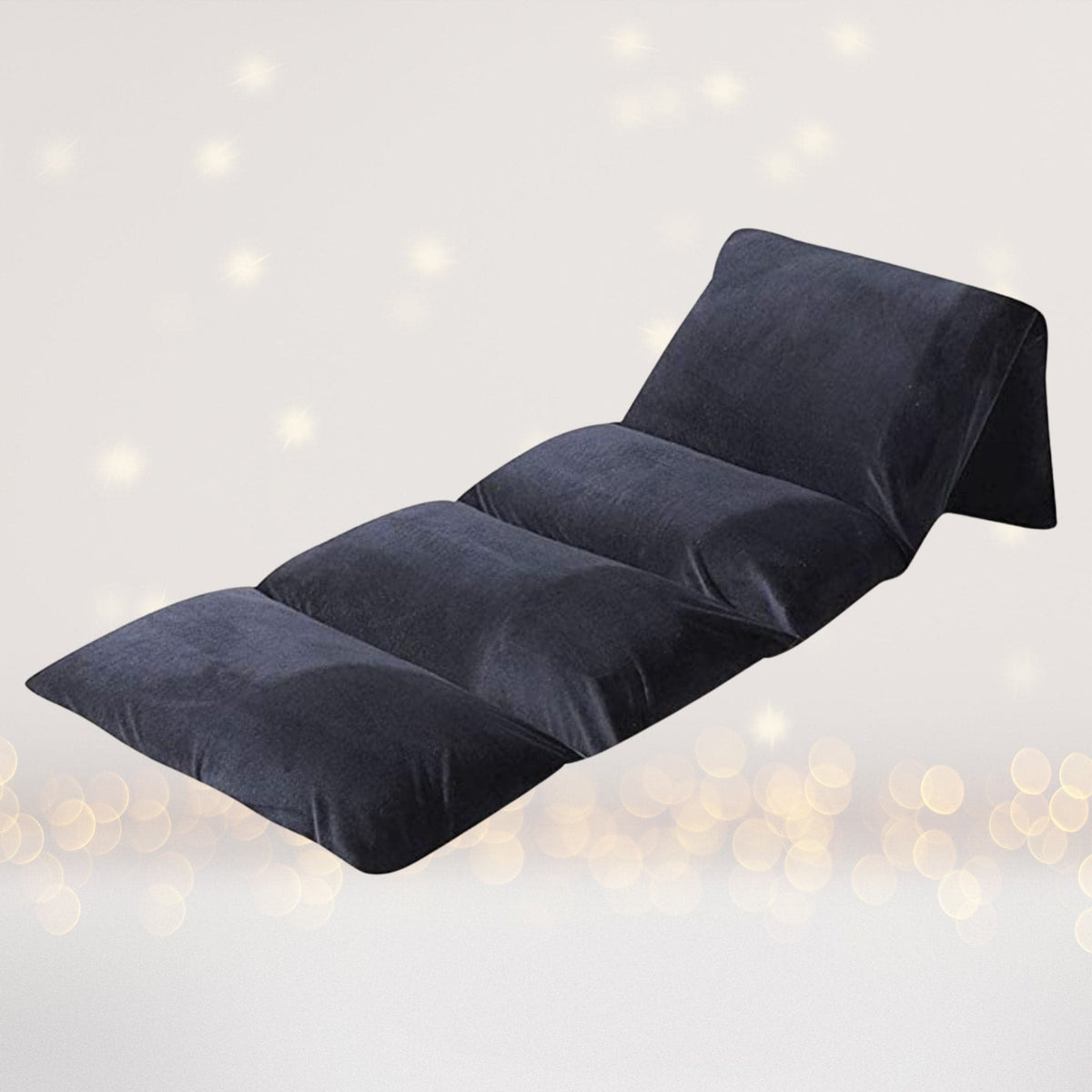 Solid black pillow bed floor lounger for kids in velvet upholstery on Tampa Home & Garden Store