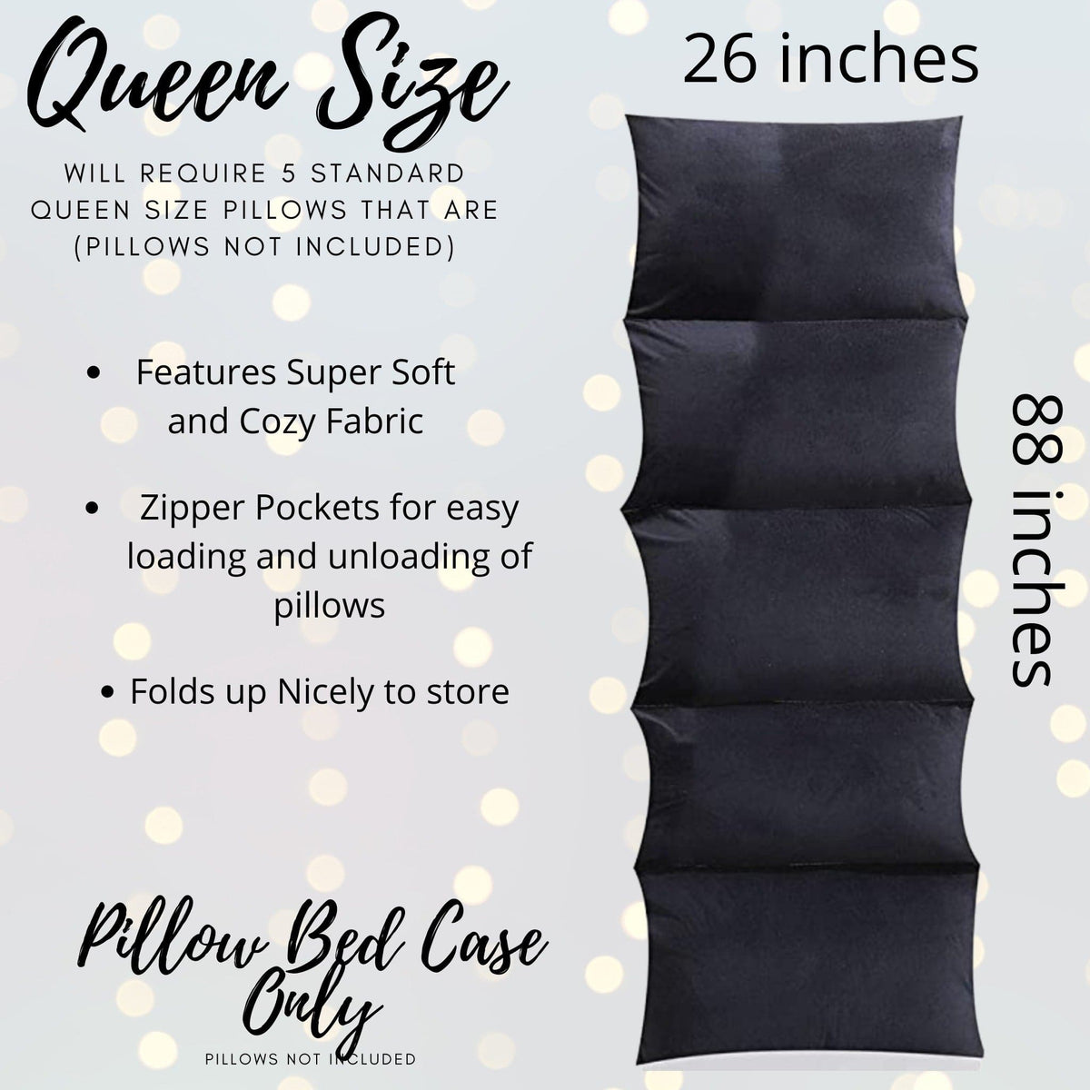 Pillow Bed Case Queen Size Black by Chicky Chicky Bling Bling pillow not included on Tampa Home & Garden Store
