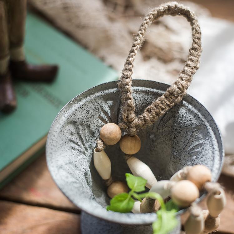 Solid Wood Handmade Rustic Curtain Tiebacks with jute rope and wooden beads RusticReach on Tampa Home & Garden Store