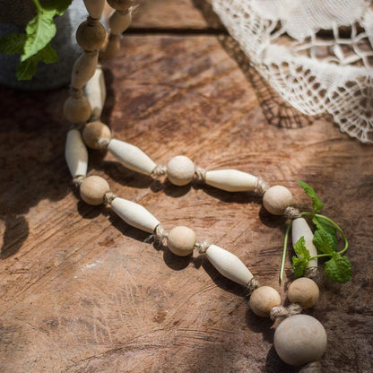 Solid wood handmade rustic curtain tiebacks with natural beads and twine by RusticReach on Tampa Home & Garden Store