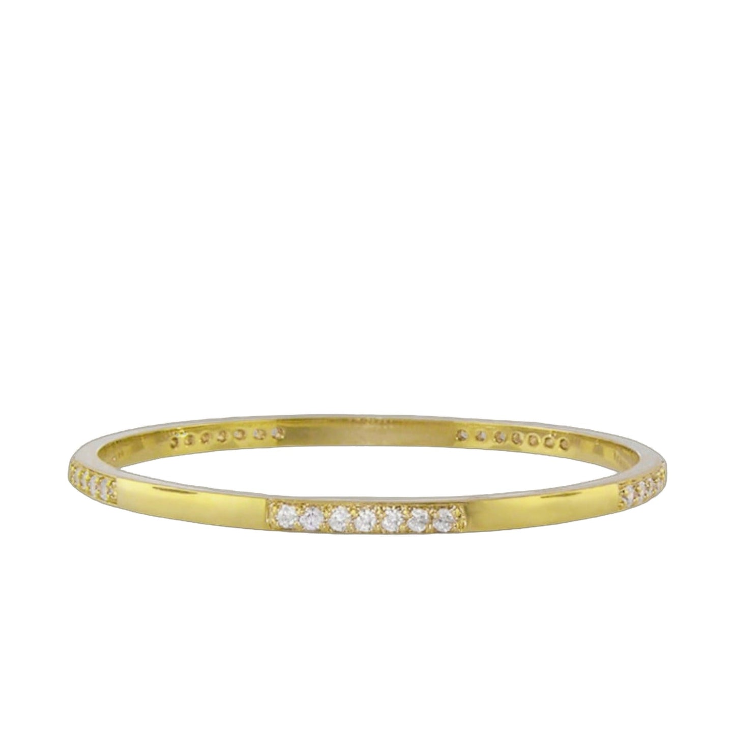 a Refined Solitaire Stackable Bangle In Gold
