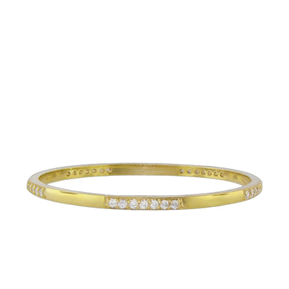 a Refined Solitaire Stackable Bangle In Gold