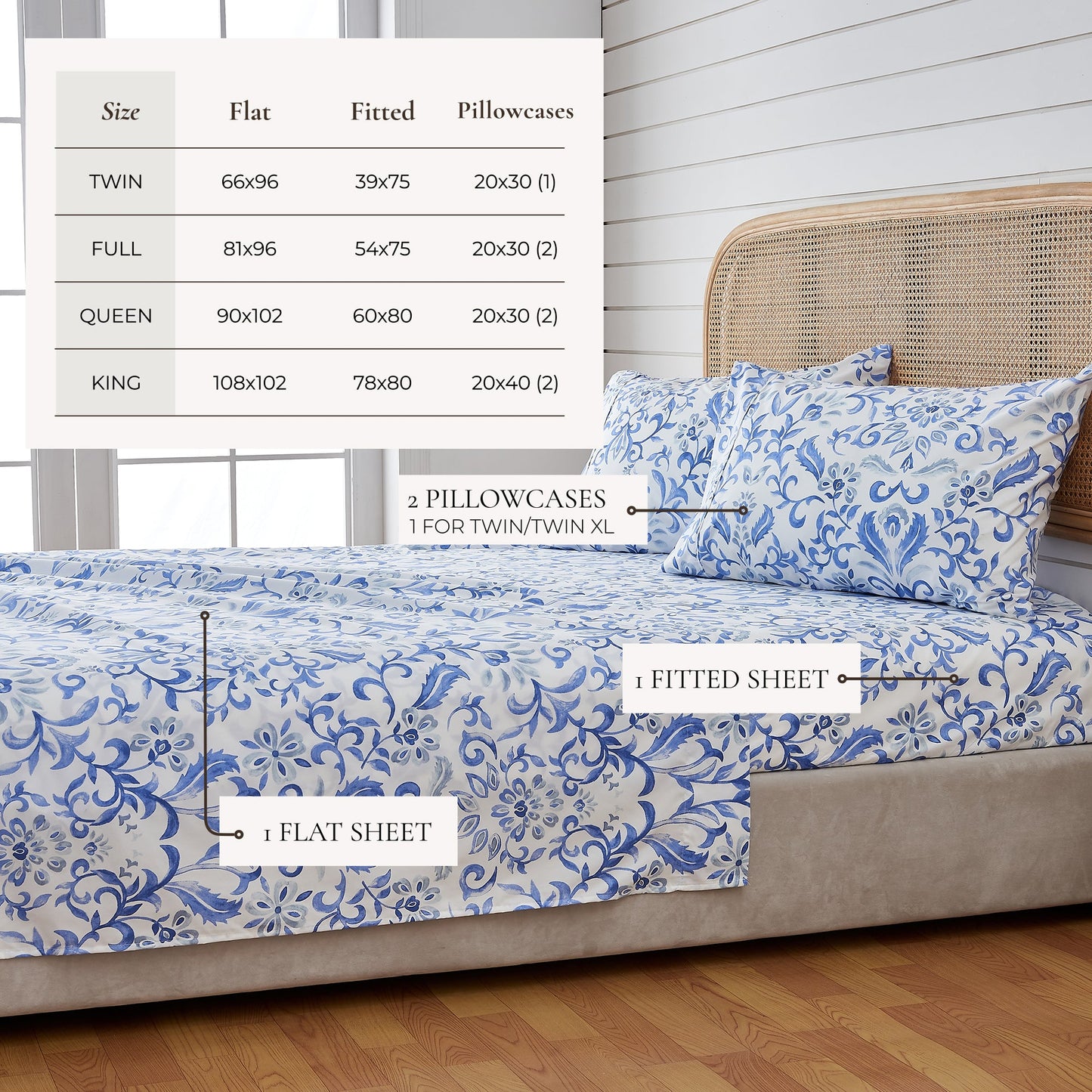 Watercolor Floral Sheet Set and a Pillowcase