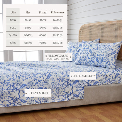 Watercolor Floral Sheet Set and a Pillowcase