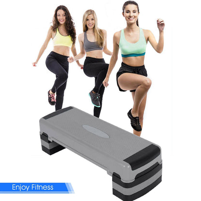 35 Inch Aerobic Cardio Adjustable Exercise Stepper with Risers - Tampa Home & Garden Store