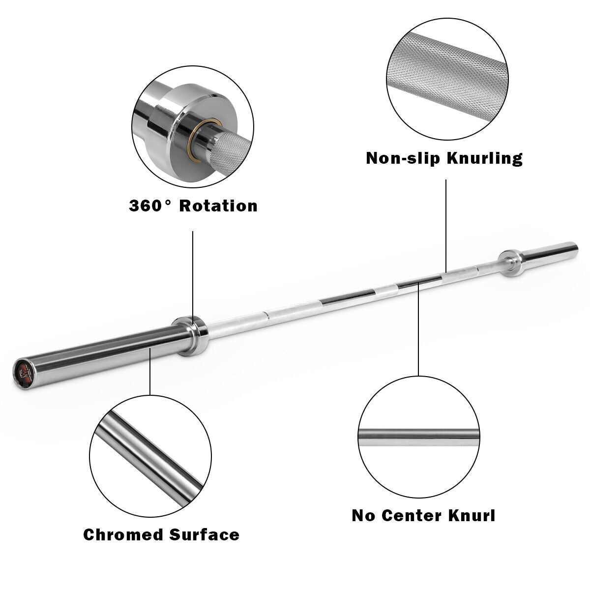 DirectDeals 1000 lb barbell with chrome finish, knurled grip, 360° rotation, no center knurl on Tampa Home & Garden Store