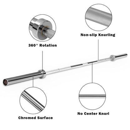 DirectDeals 1000 lb barbell with chrome finish, knurled grip, 360° rotation, no center knurl on Tampa Home & Garden Store