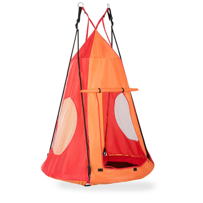 GemGear 2-in-1 40 Inch Kids Hanging Chair Detachable Swing Tent in orange with black ropes on Tampa Home & Garden Store