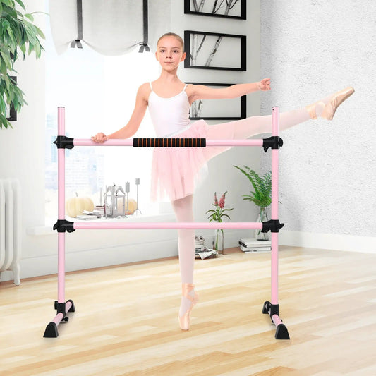 4 Feet Portable Ballet Barre with Adjustable Height pink DirectDeals ballet barre for practice on Tampa Home & Garden Store