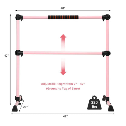 4 Feet Ballet Barre with Adjustable Height
