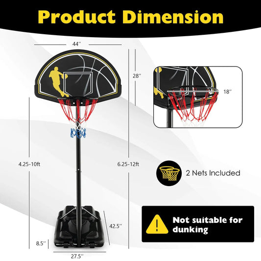 DirectDeals Adjustable Basketball Hoop 4.25-10ft 2 nets included on Tampa Home & Garden Store