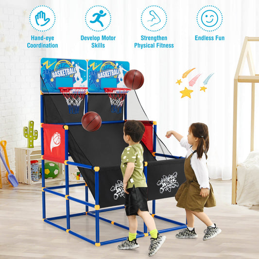 Kids Arcade Basketball Game Set with 4 Basketballs and Ball Pump - Tampa Home & Garden Store