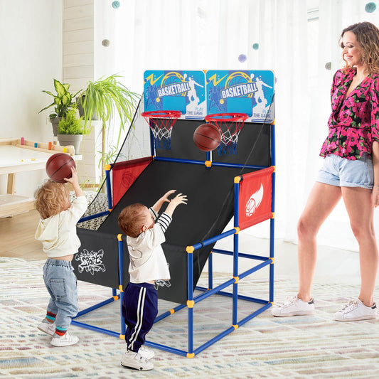 Kids Arcade Basketball Game Set with 4 Basketballs and Ball Pump - Tampa Home & Garden Store