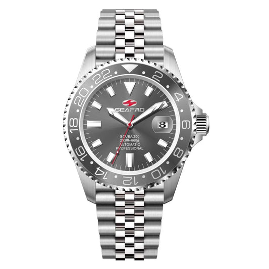 Seapro Grand Meridian men's watch; stainless steel bracelet, gray dial, date window at 3 on Tampa Home & Garden Store