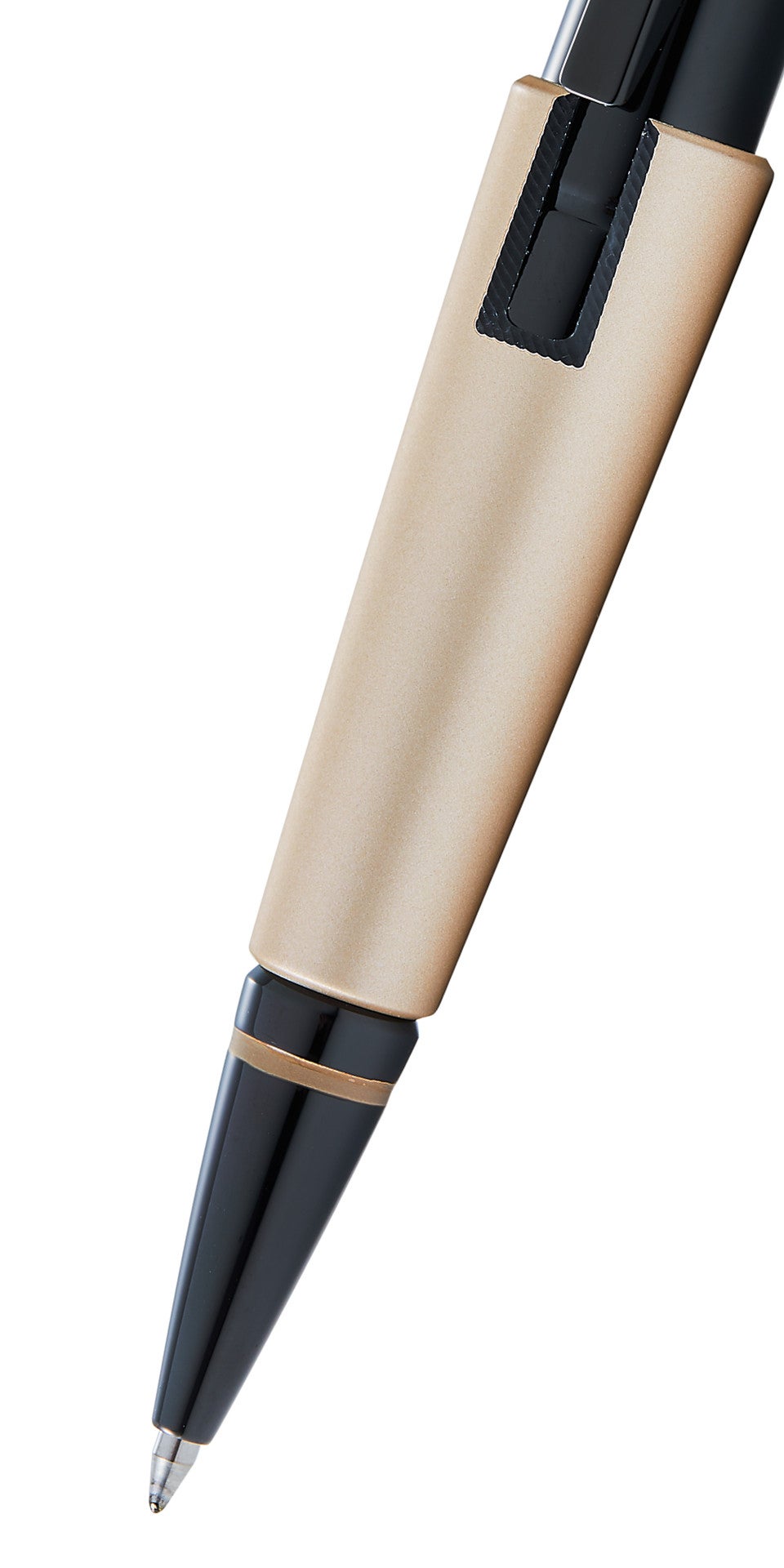 Edge Matte Hazelnut Lacquer Gel Rollerball Pen beige barrel with black cap and grip A.T. Cross on Tampa Home & Garden Store
