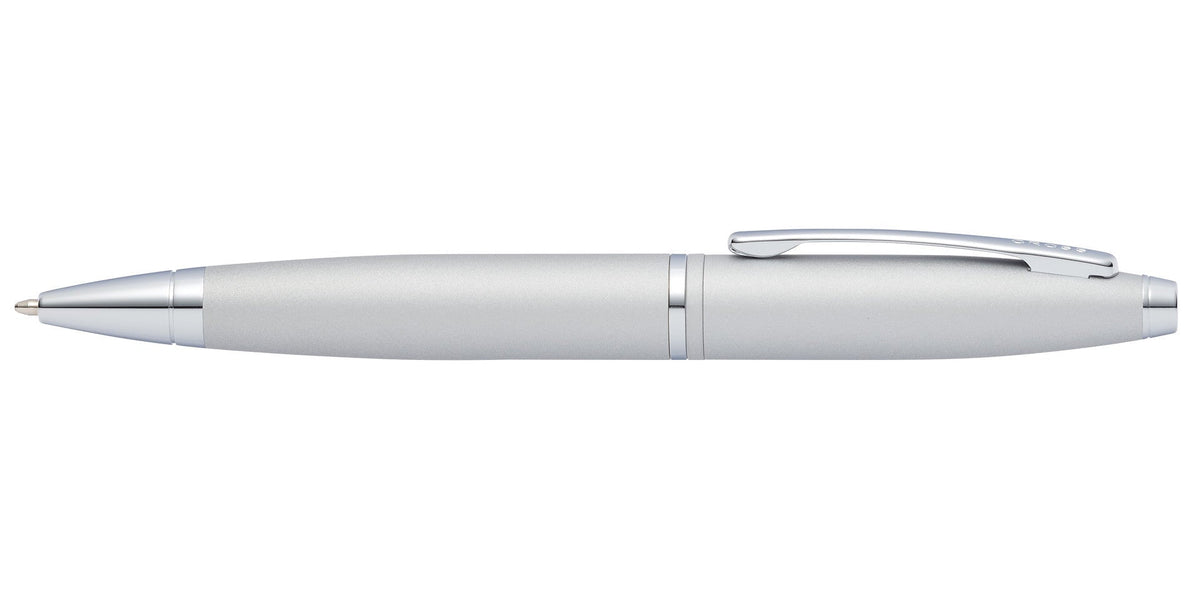 Calais Satin Chrome Ballpoint Pen by A.T. Cross, silver finish with metal clip on Tampa Home & Garden Store