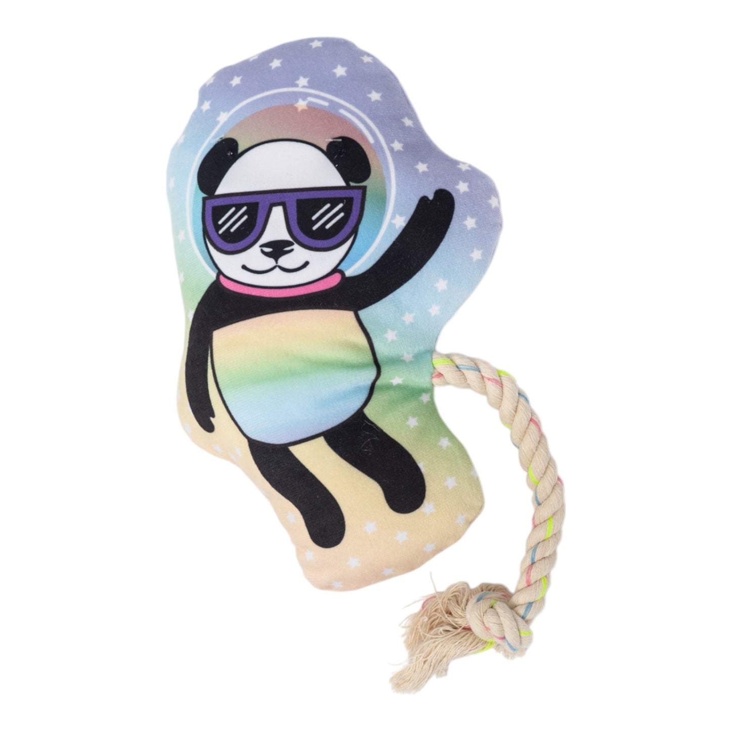 Peluche de panda espacial para perro: con chirriador y papel arrugado para un juego divertido