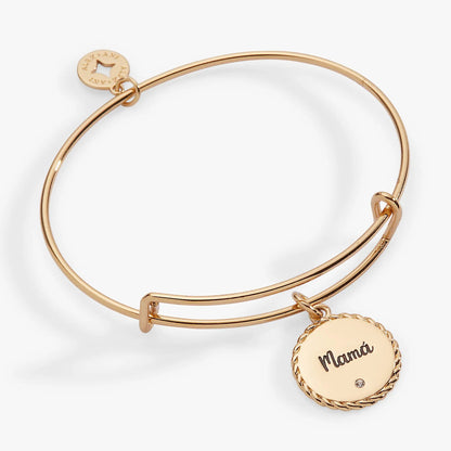 Mama Charm Bangle for Moms Gift with Crystal