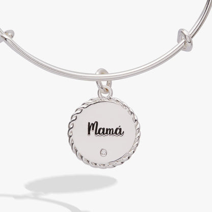 Mama Charm Bangle for Moms Gift with Crystal