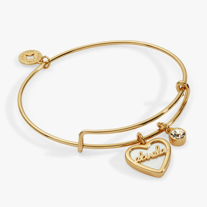 Abuela Mother of Pearl Heart Charm Bracelet