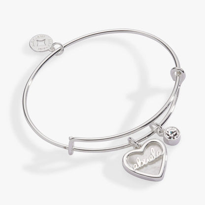 Abuela Mother of Pearl Heart Charm Bracelet