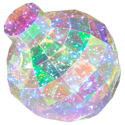 9in holographic LED ornament sphere with iridescent panels The Country Christmas Loft on Tampa Home & Garden Store