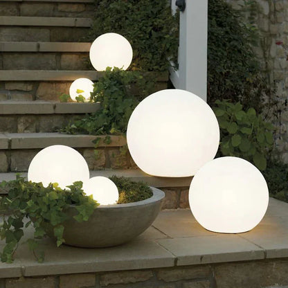 Modern PE Globe Outdoor Garden Light | Rechargeable 16 Color LED Outdoor Lamp