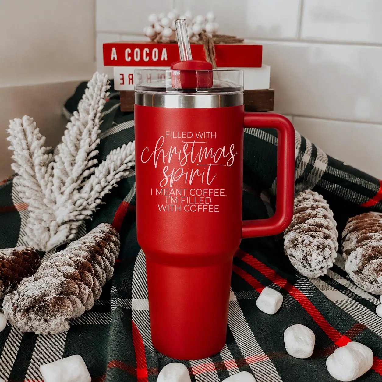 Christmas Spirit 40oz Coffee Mug with Handle