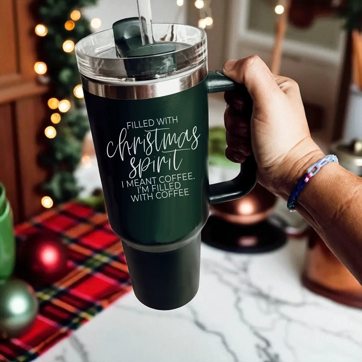 Christmas Spirit 40oz Coffee Mug with Handle