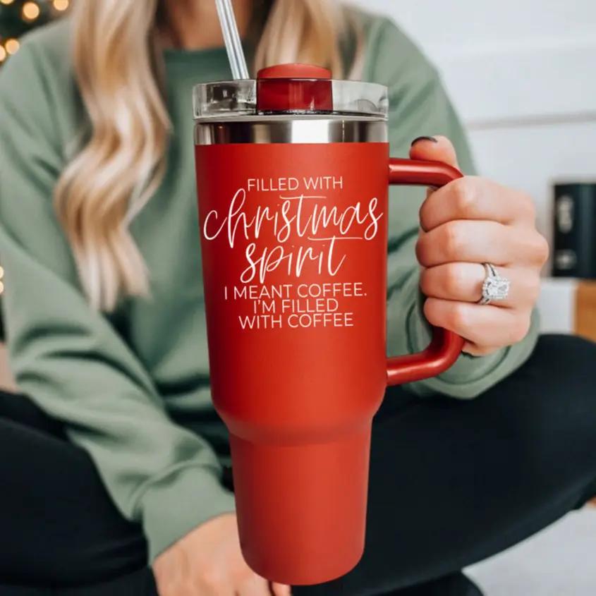 Christmas Spirit 40oz Coffee Mug with Handle