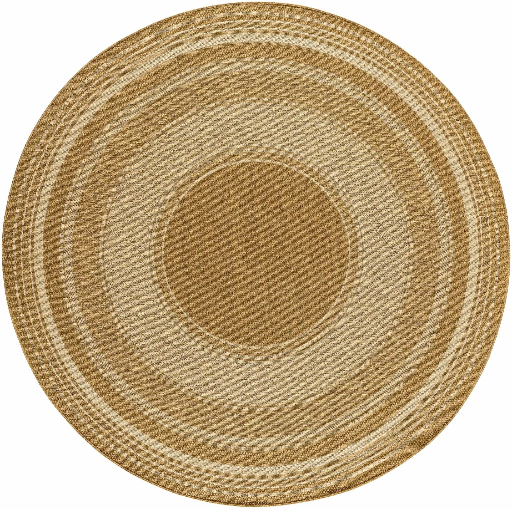 Chael Flatweave Faux Jute Outdoor Rug, round natural tan, Boutique Rugs on Tampa Home & Garden Store