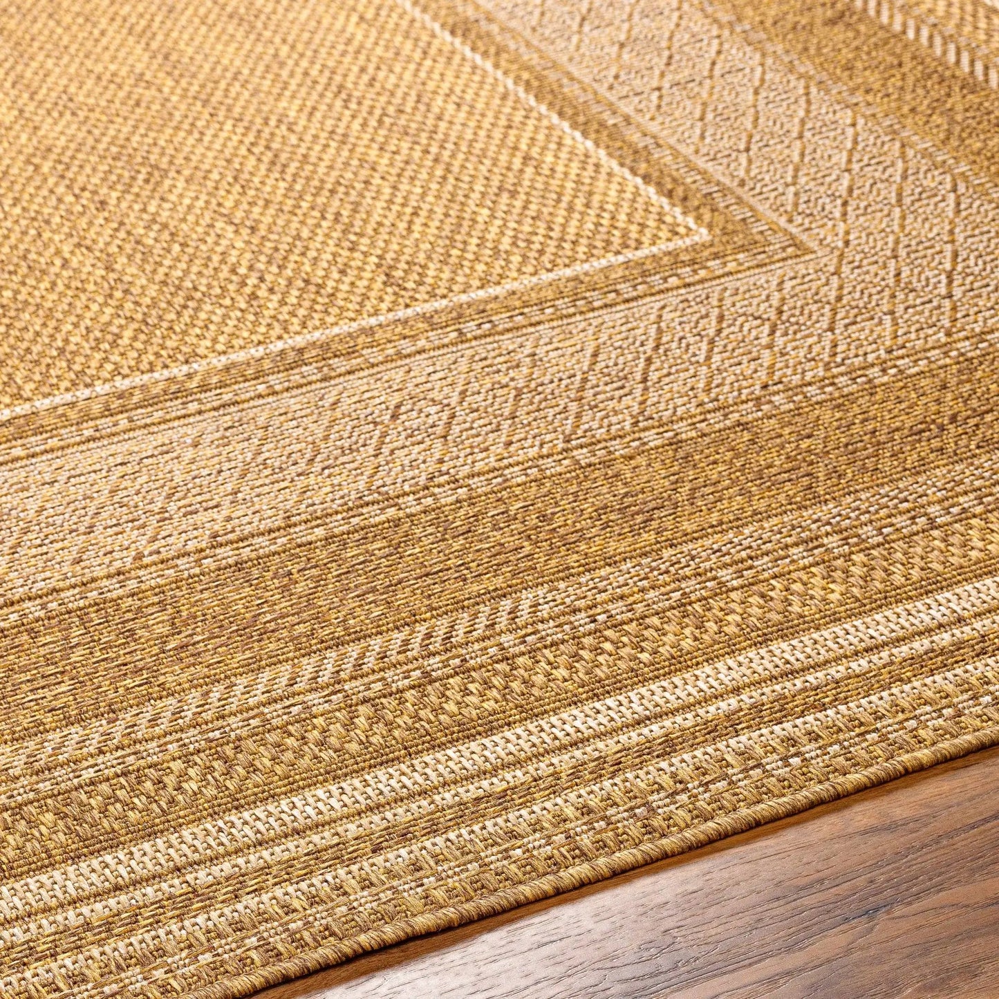 Chael Flatweave Faux Jute Outdoor Rug natural tan textured weave Boutique Rugs on Tampa Home & Garden Store