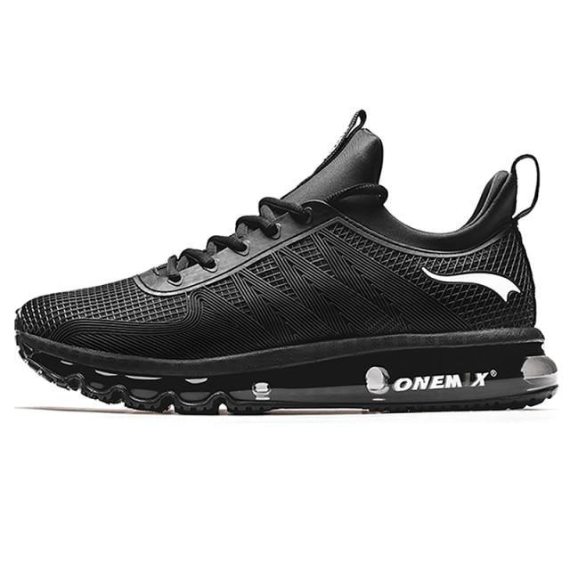 Running sneakers Stevvex men's with air cushion mesh black athletic non-slip walking shoe on Tampa Home & Garden Store